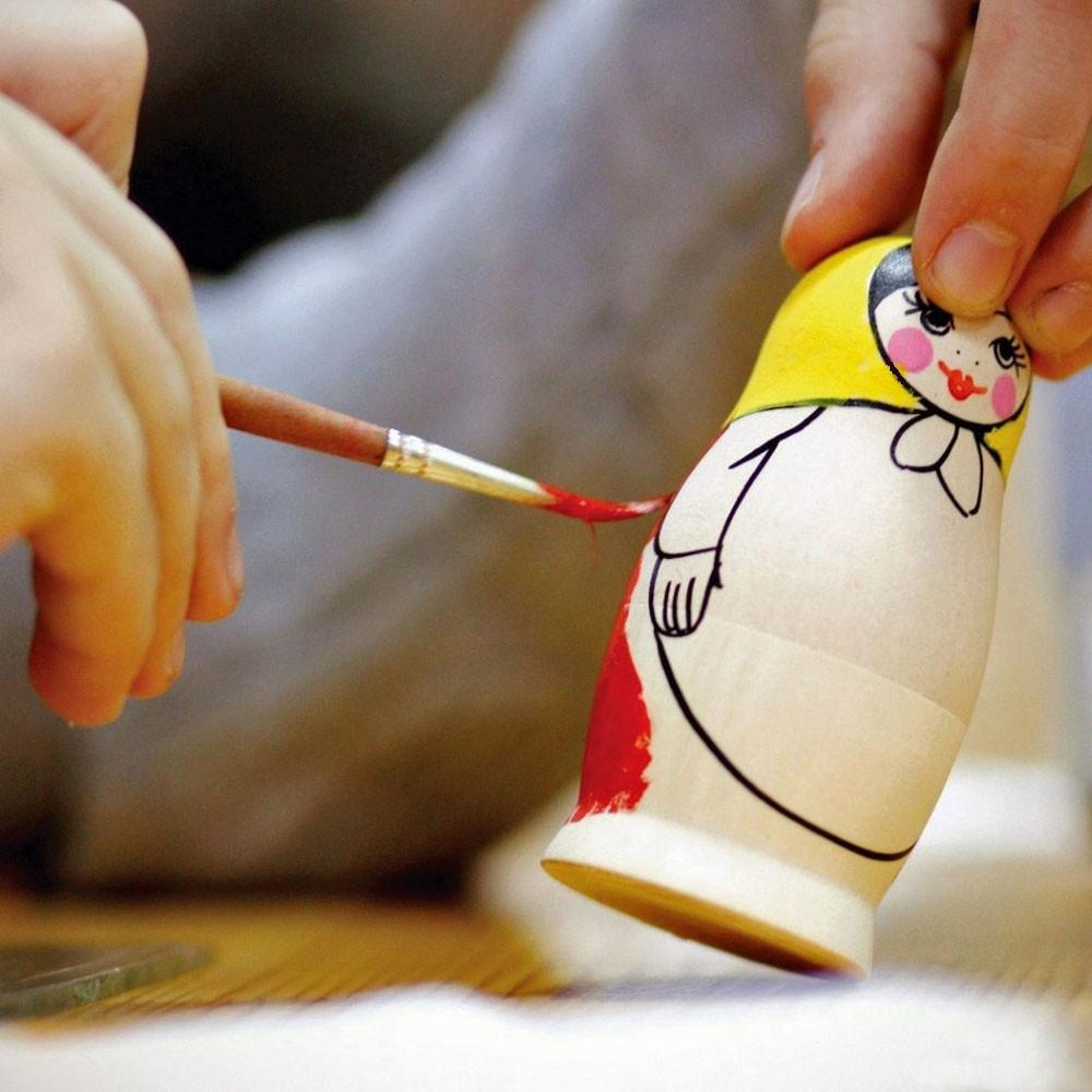 Set of 4 Unfinished Wooden Nesting Dolls DIY Craft Blanks for Painting 4 Inches