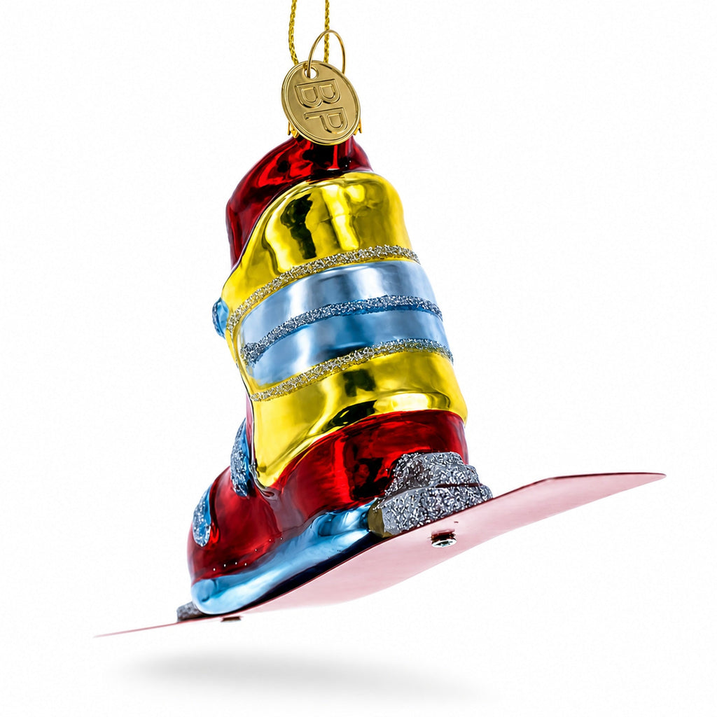 Ski Boot Glass Christmas Ornament