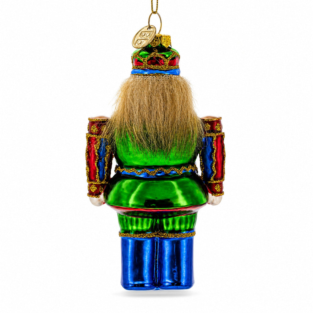 Colorful Nutcracker Glass Christmas Ornament