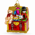 Teddy Bear, Nutcracker, and Gift Chest Glass Christmas Ornament