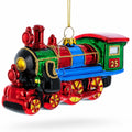 Steam Train Glass Christmas Ornament