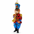 Monkey Nutcracker with Trumpet Glass Christmas Ornament