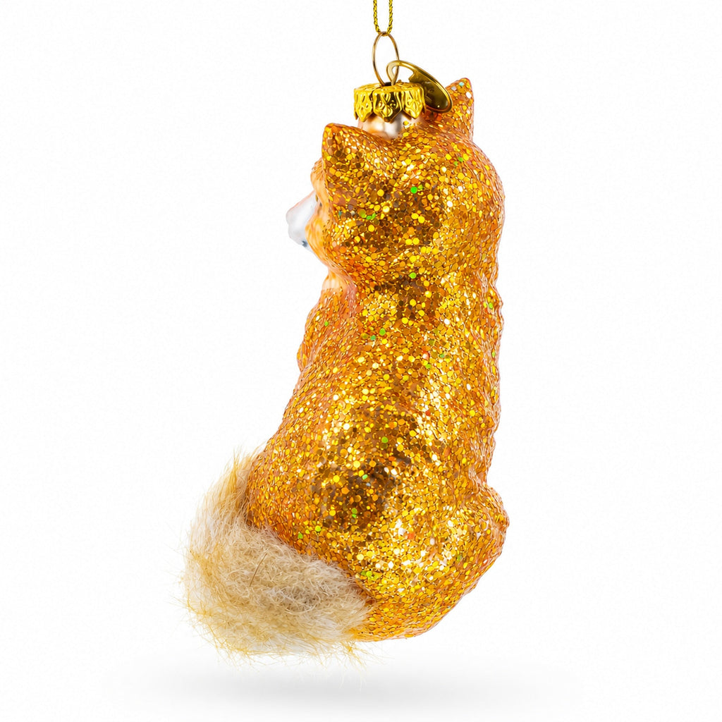 Wild Fox Glass Christmas Ornament