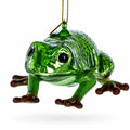Green Frog Glass Christmas Ornament