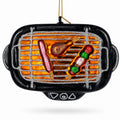 Barbecue Grill Glass Christmas Ornament
