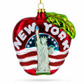 New York City Apple Symbol Glass Christmas Ornament