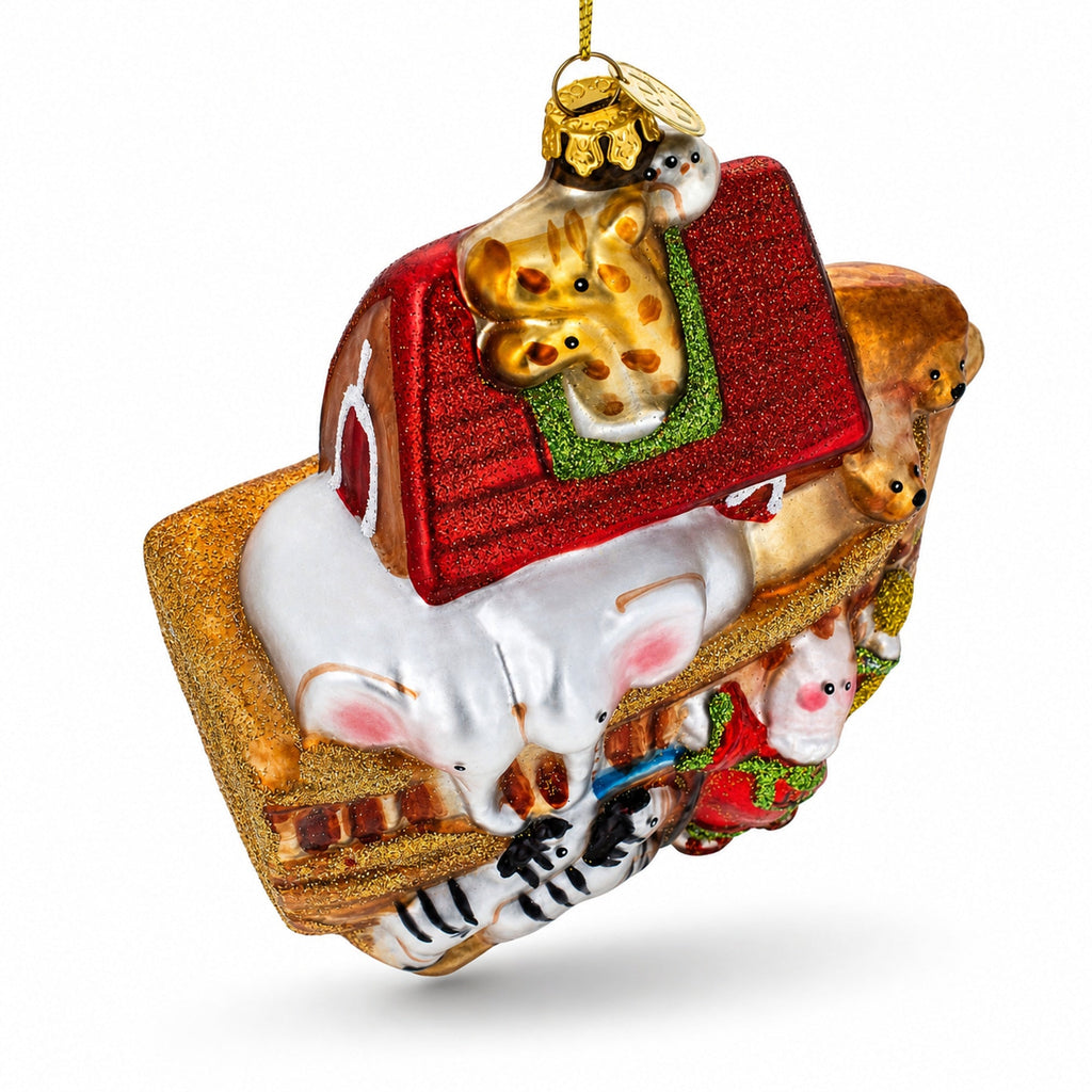 Timeless Noah's Ark Glass Christmas Ornament