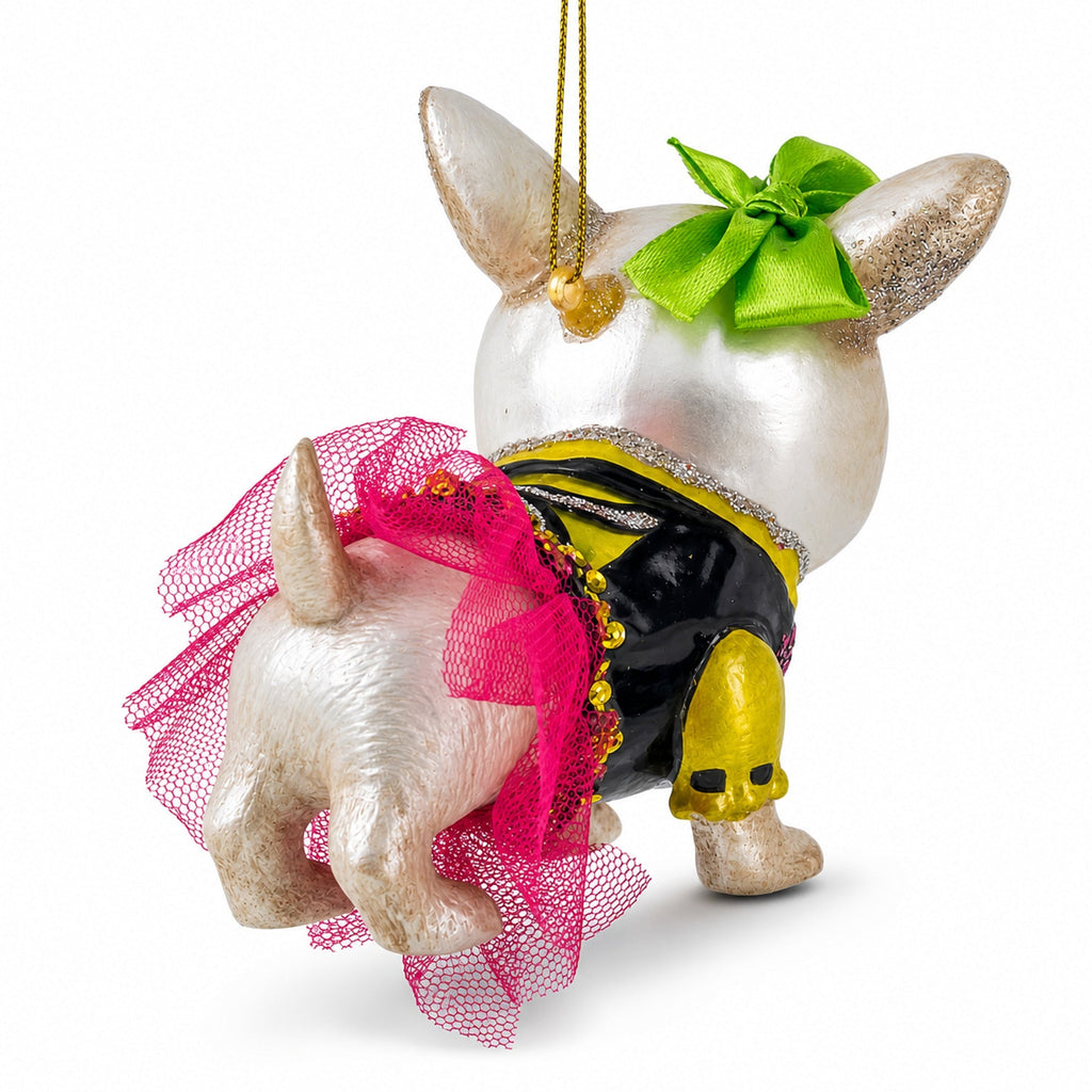 Pitbull Glass Christmas Ornament