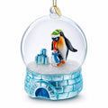Penguins in the Igloo Dome Glass Christmas Ornament