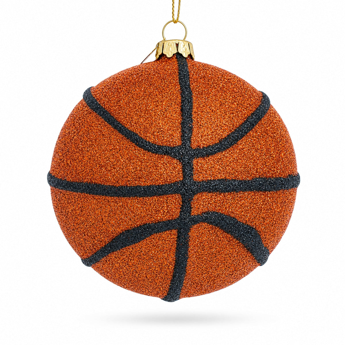 Slam-Dunk Basketball Glass Christmas Ornament