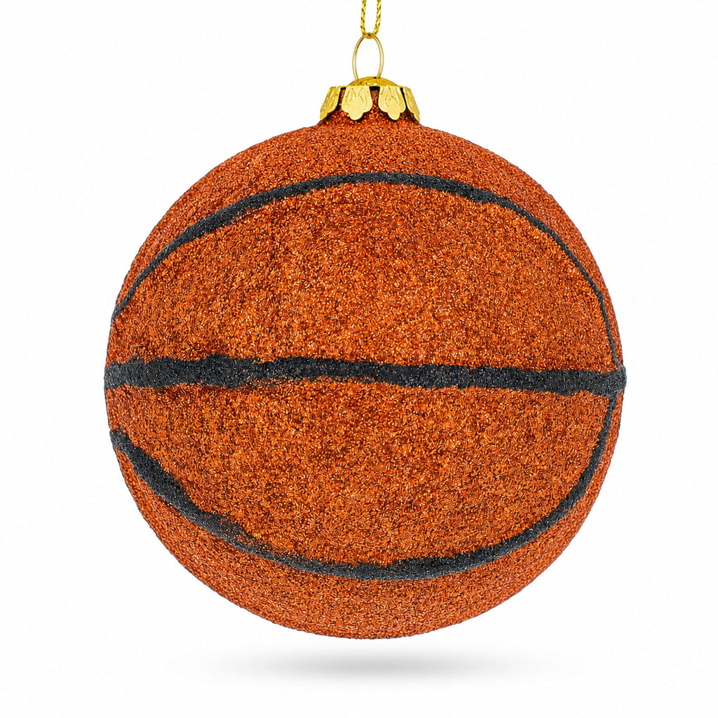 Slam-Dunk Basketball Glass Christmas Ornament