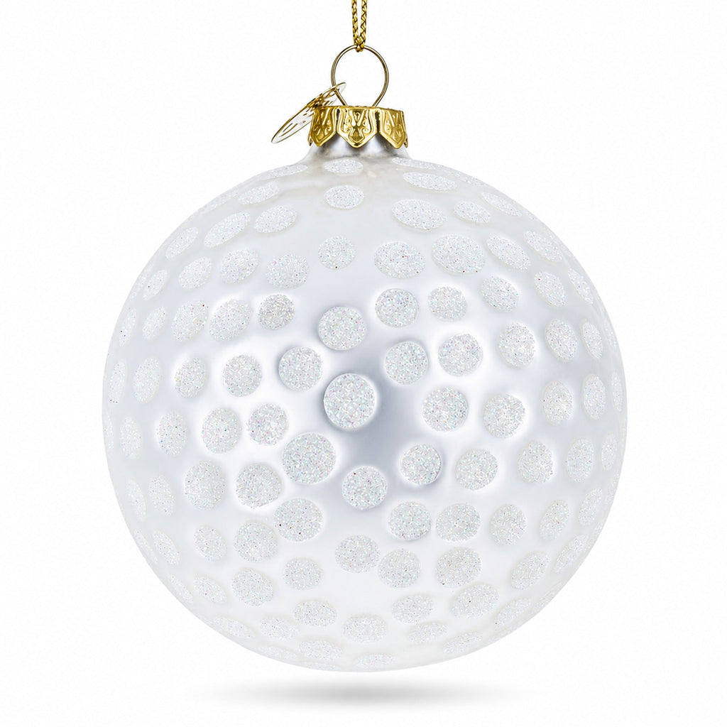 Textured Golf Ball Glass Christmas Ornament