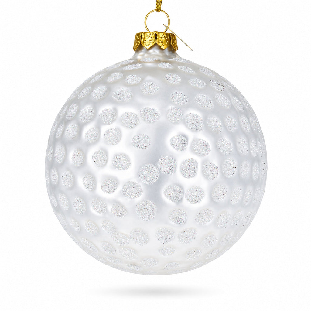 Textured Golf Ball Glass Christmas Ornament
