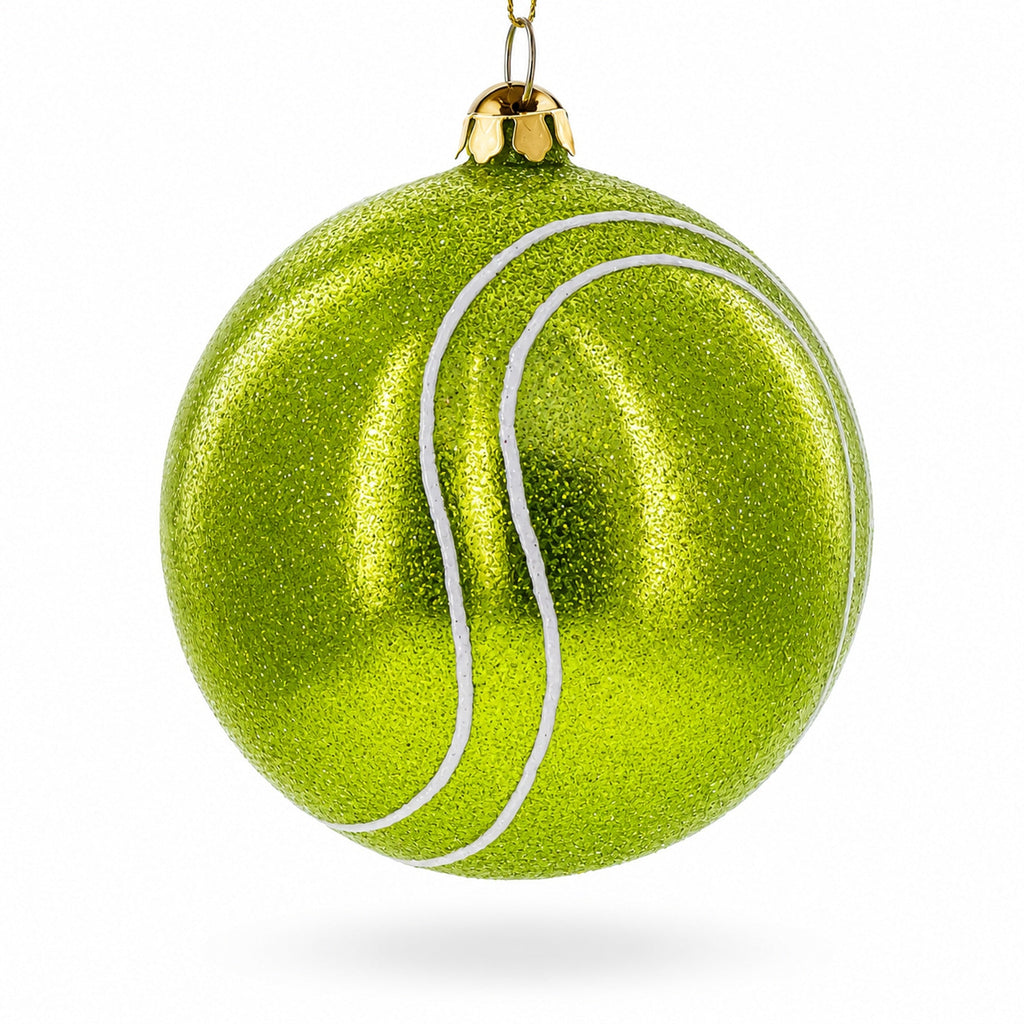 Tennis Ball Glass Christmas Ornament