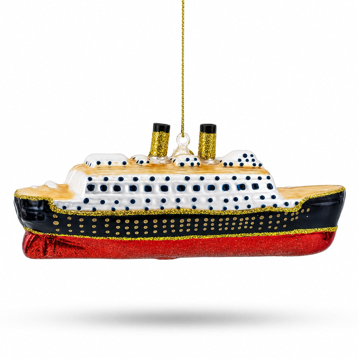 Titanic Ship Glass Christmas Ornament