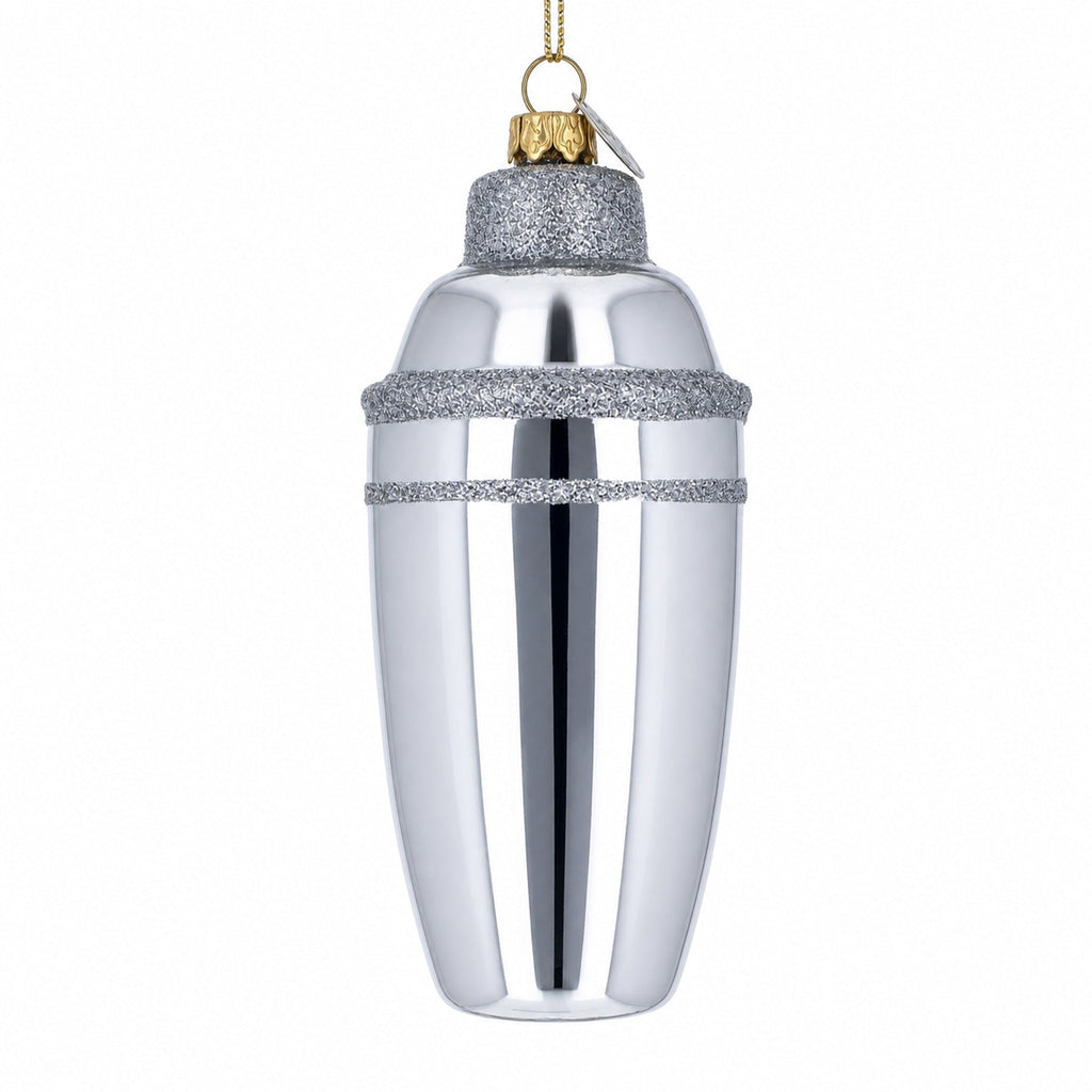 Bar Cocktail Shaker Glass Christmas Ornament