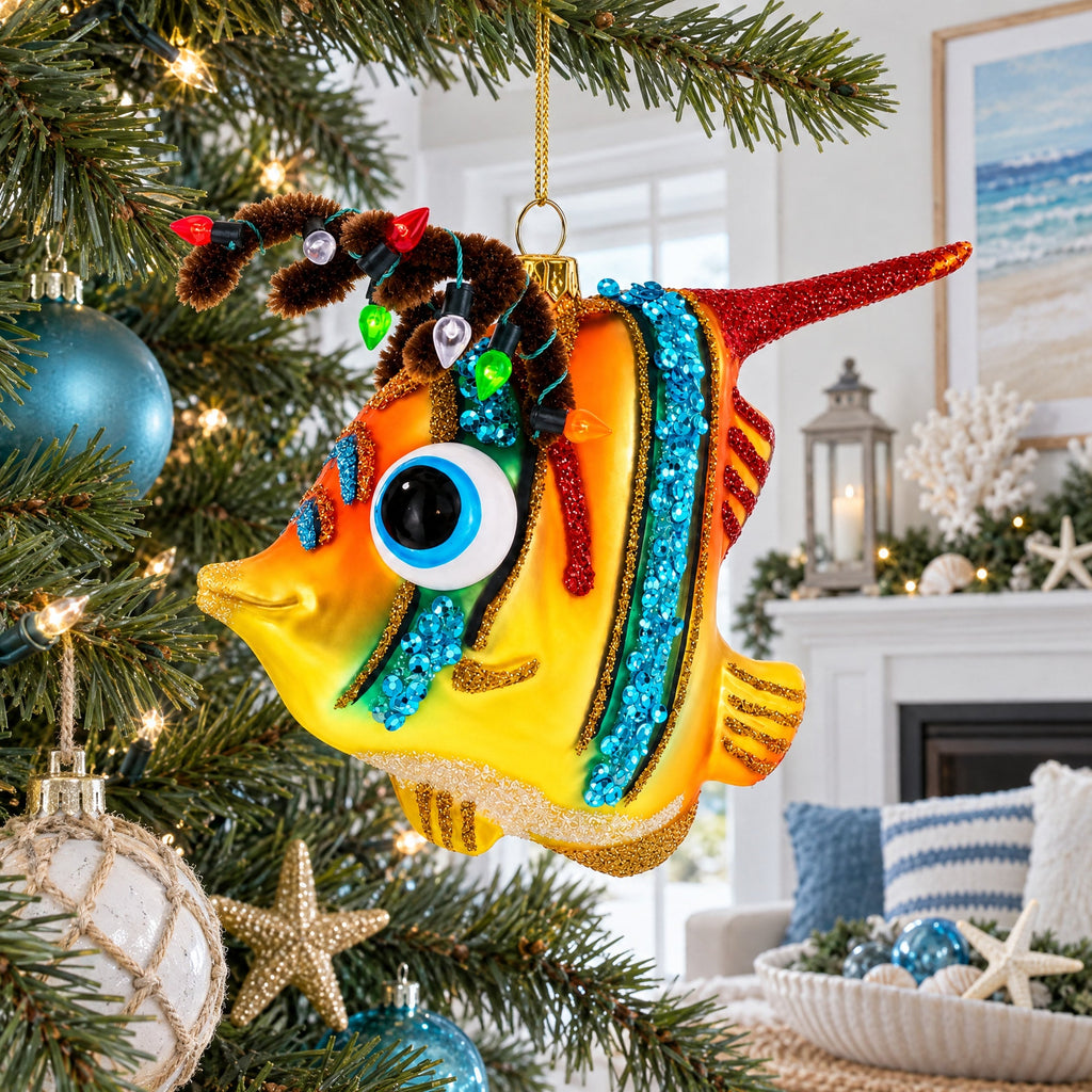Coral Fish Glass Christmas Ornament
