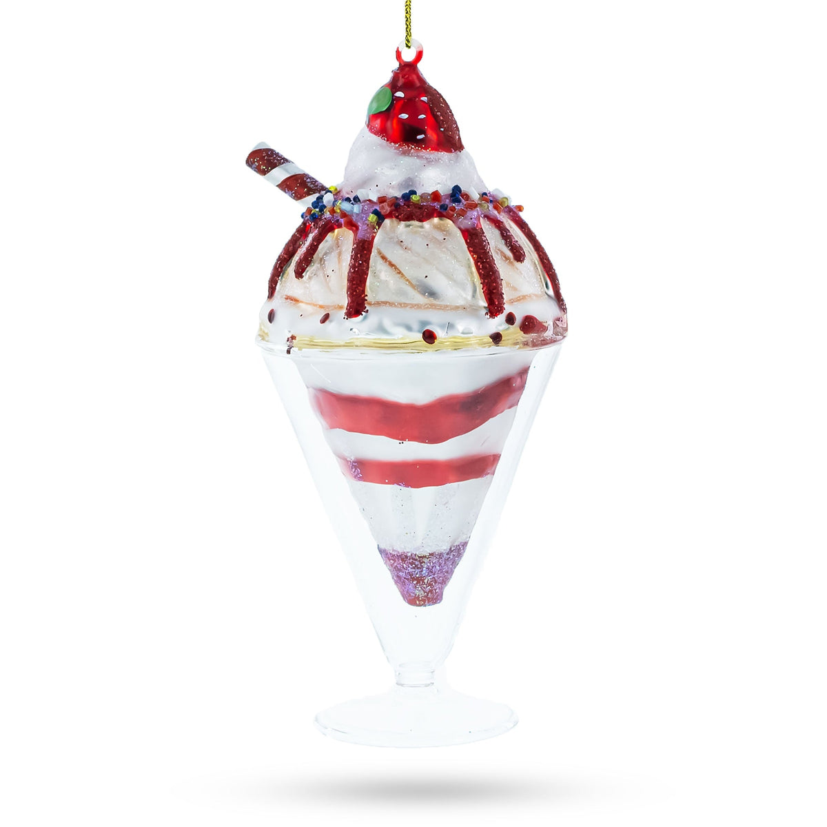 Dessert Cake Glass Christmas Ornament