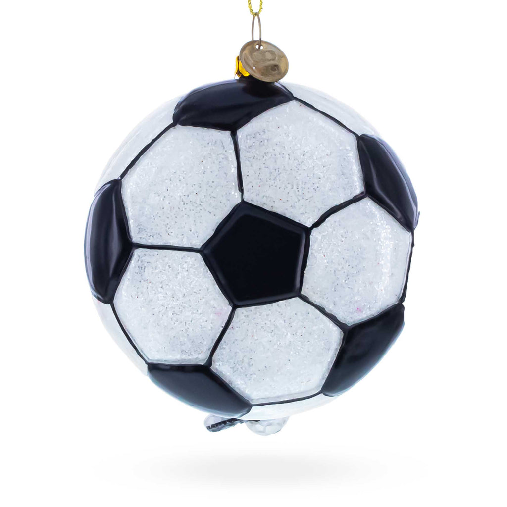 Football Player Glass Christmas Ornament