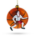 Basketball Player Glass Christmas Ornament