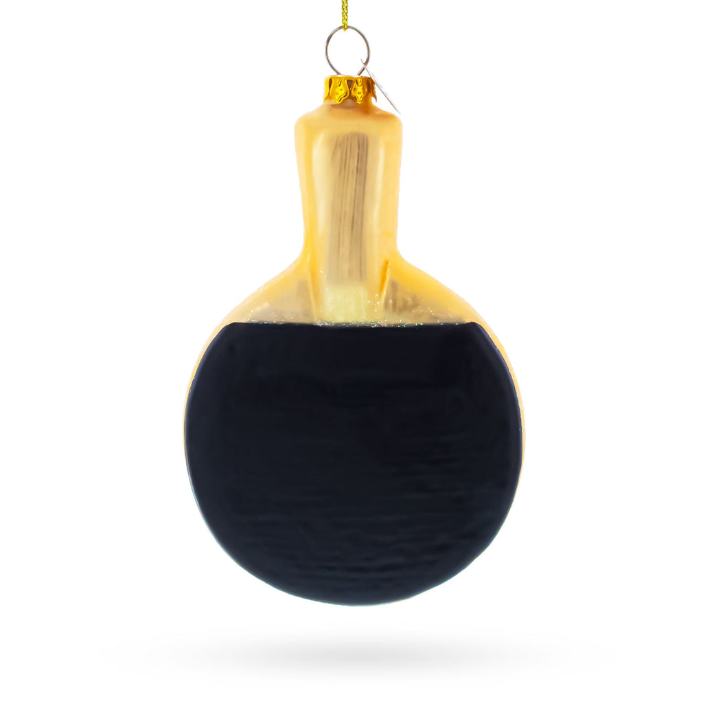 Ping-Pong Paddle Glass Christmas Ornament