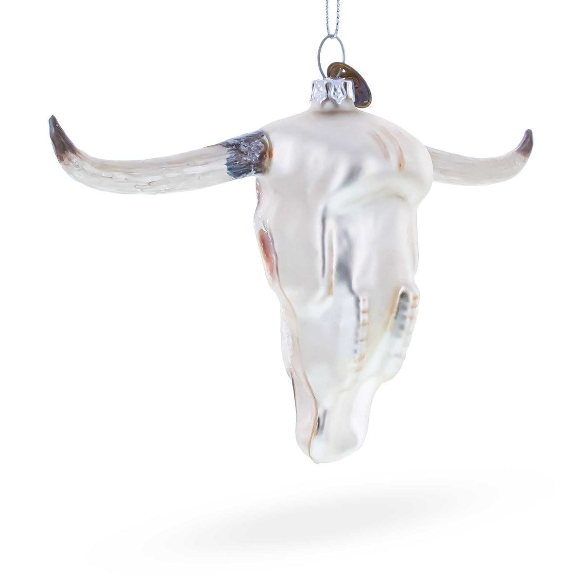 Cow Skull Glass Christmas Ornament