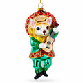 Mariachi Chihuahua Guitarist Glass Christmas Ornament