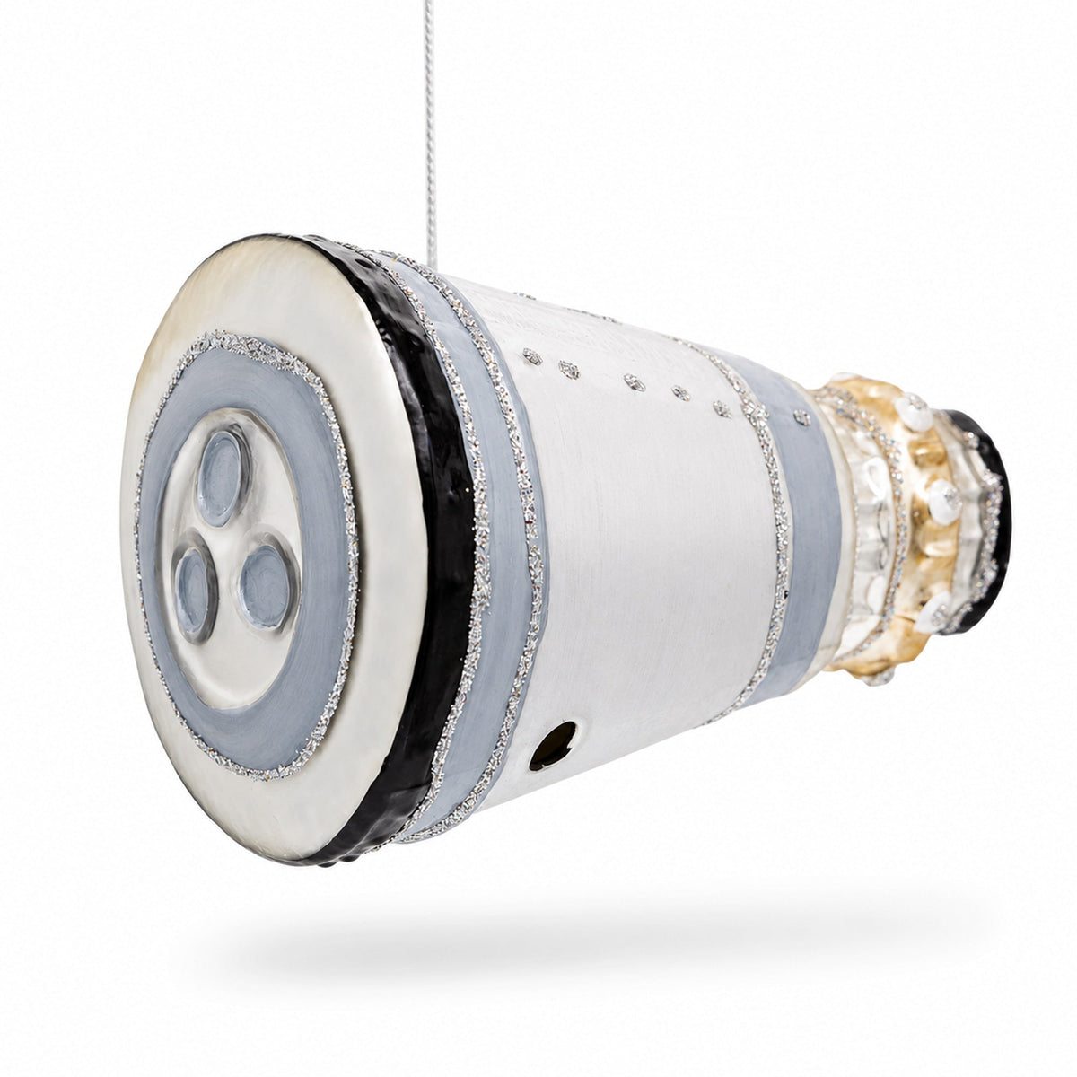 Mars Space Shuttle Glass Christmas Ornament
