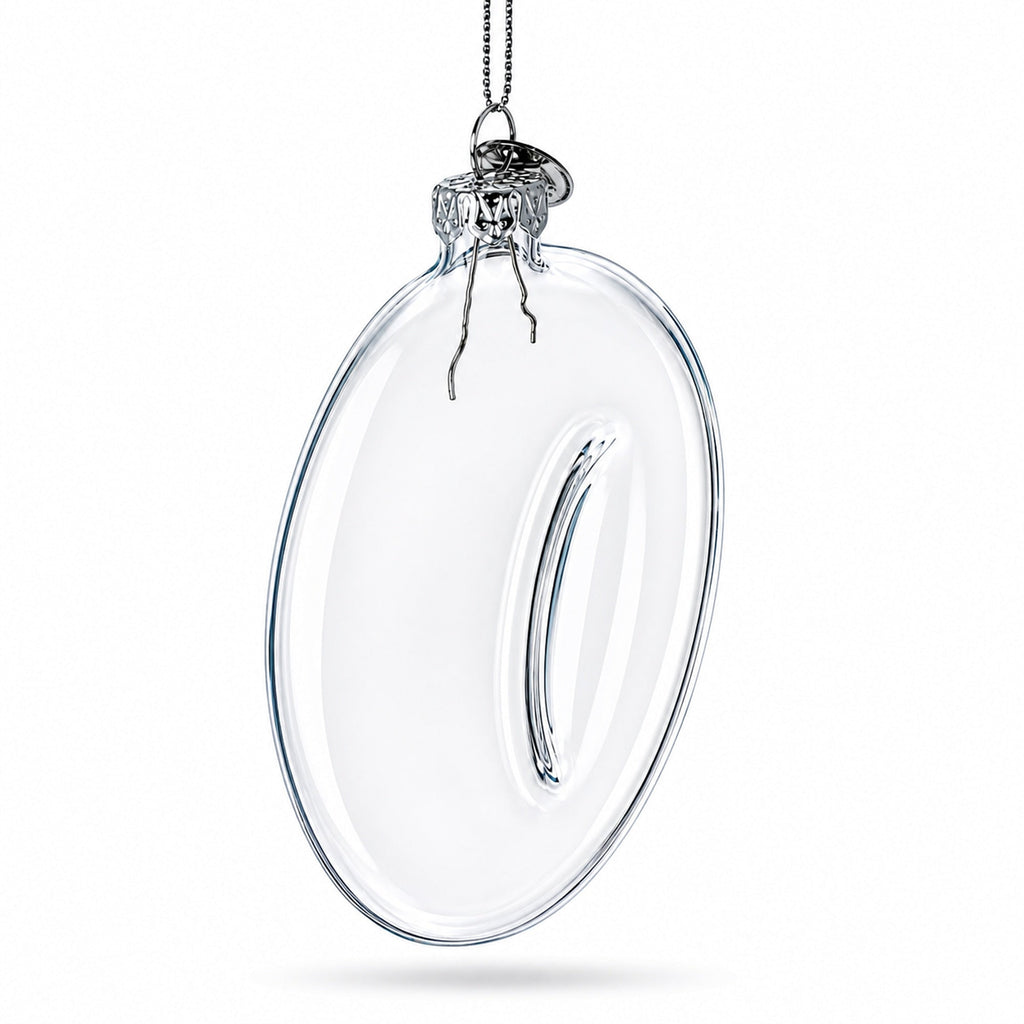 Doughnut Clear Glass Christmas Ornament