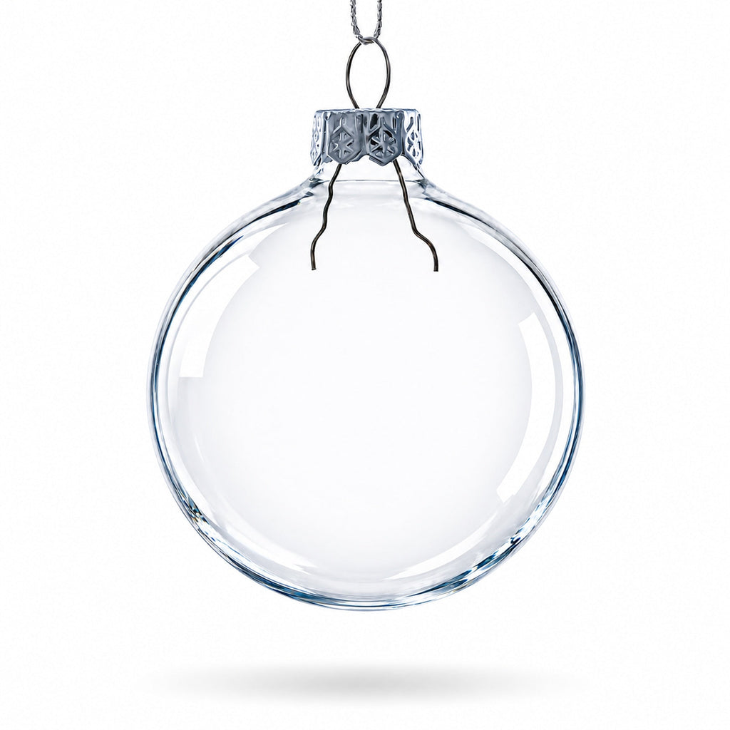 Set of 3 Clear Glass Ball Ornament 2.5