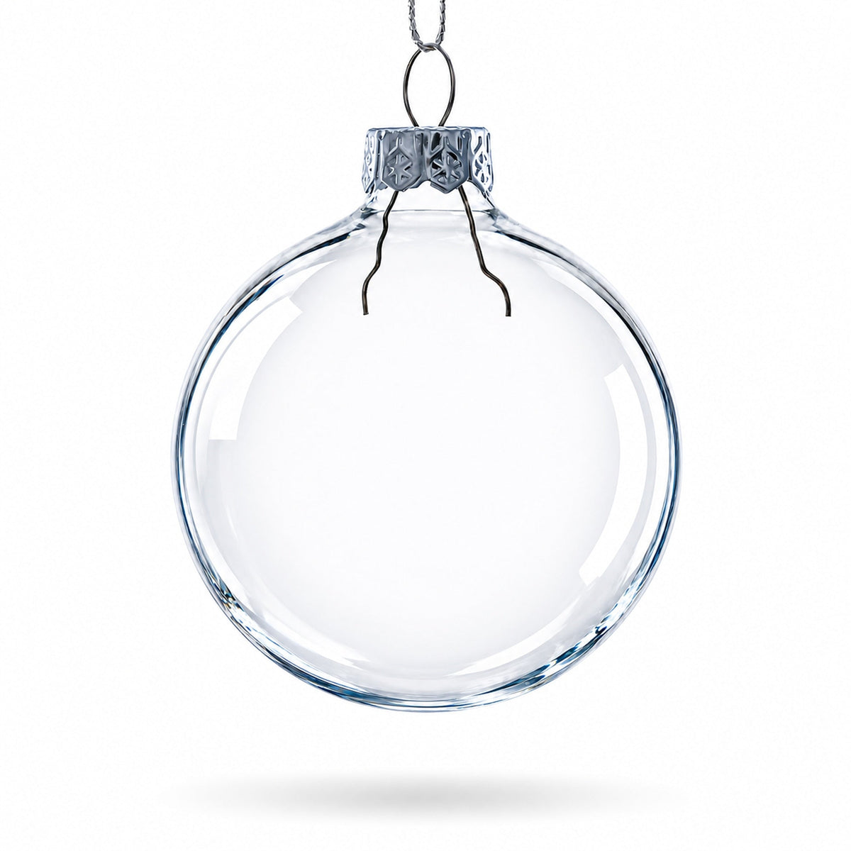 Set of 3 Clear Glass Ball Ornament 2.5