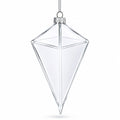 Diamond Clear Glass Christmas Ornament 3.6 Inches