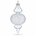 Triple Oval Finial Clear Glass Christmas Ornament 6.6 Inches