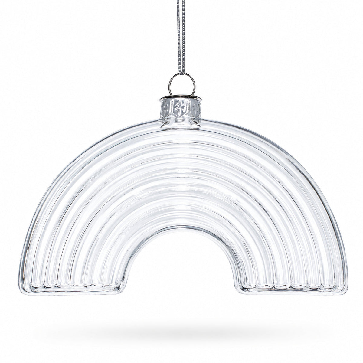 Rainbow Clear Glass Christmas Ornament