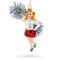 Cheerleader Glass Christmas Ornament