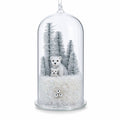 Bear Family in the Woods Glass Christmas Ornament