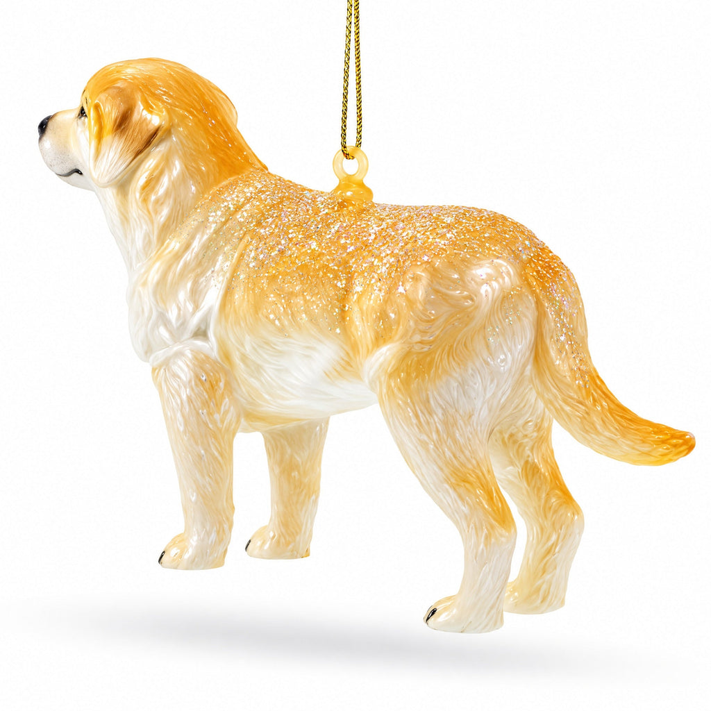 Golden Labrador Retriever in Glitter Christmas Ornament