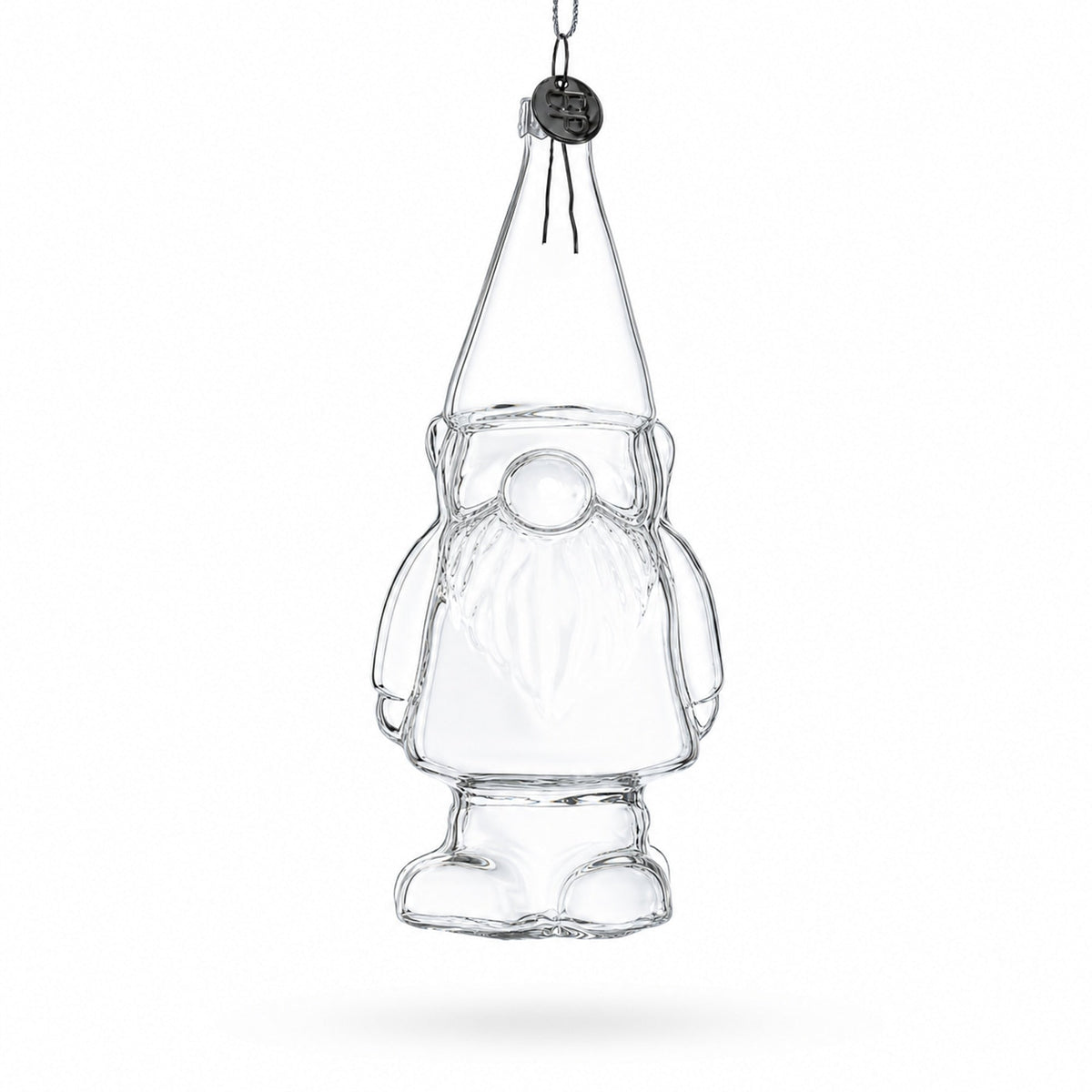 Enchanted Gnome Clear Glass Christmas Ornament