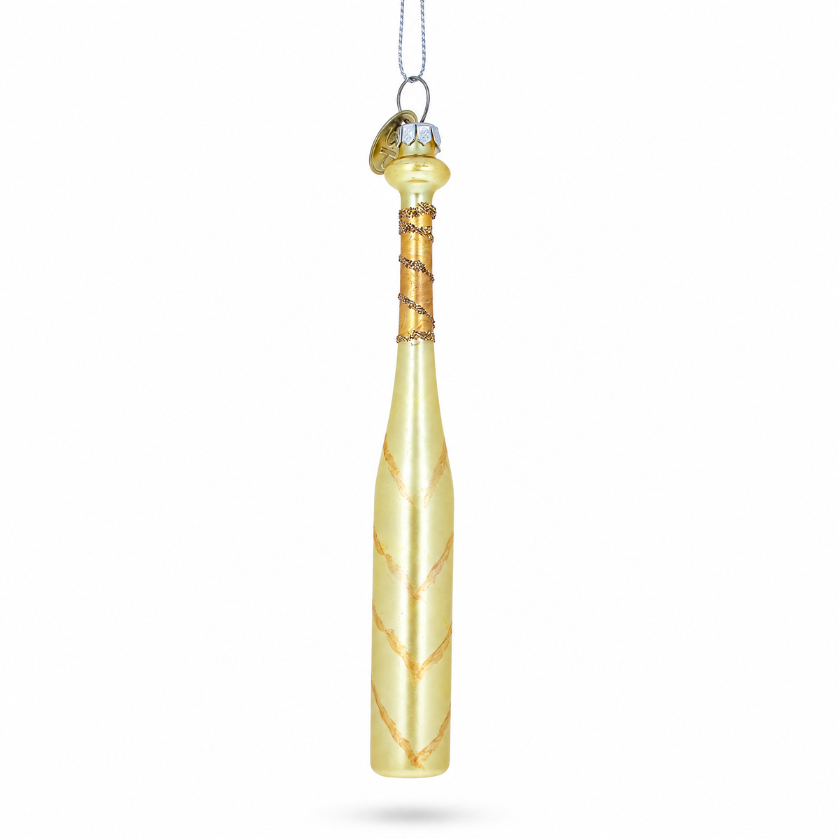 Classic Baseball Bat Glass Christmas Ornament