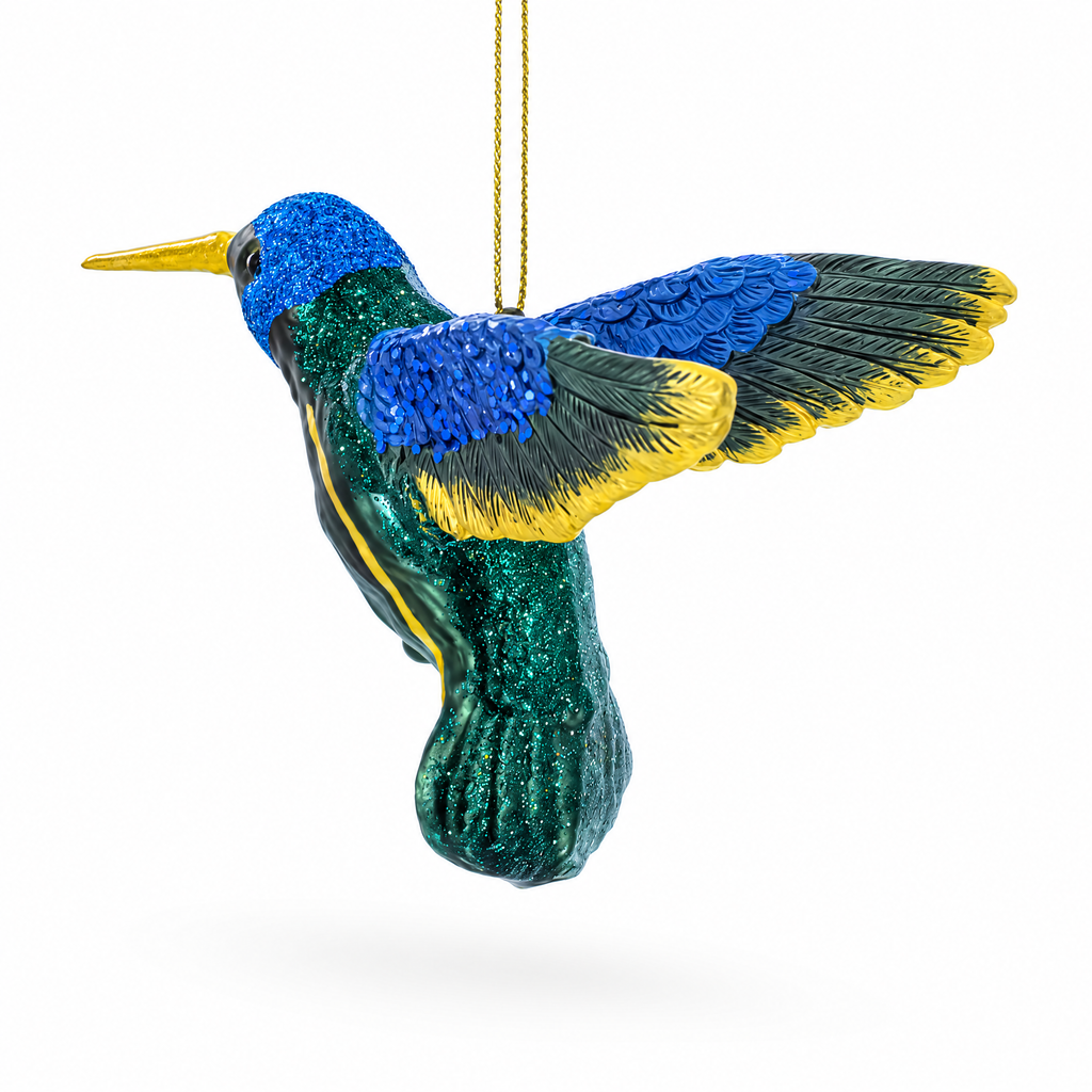 Hummingbird Glass Christmas Ornament