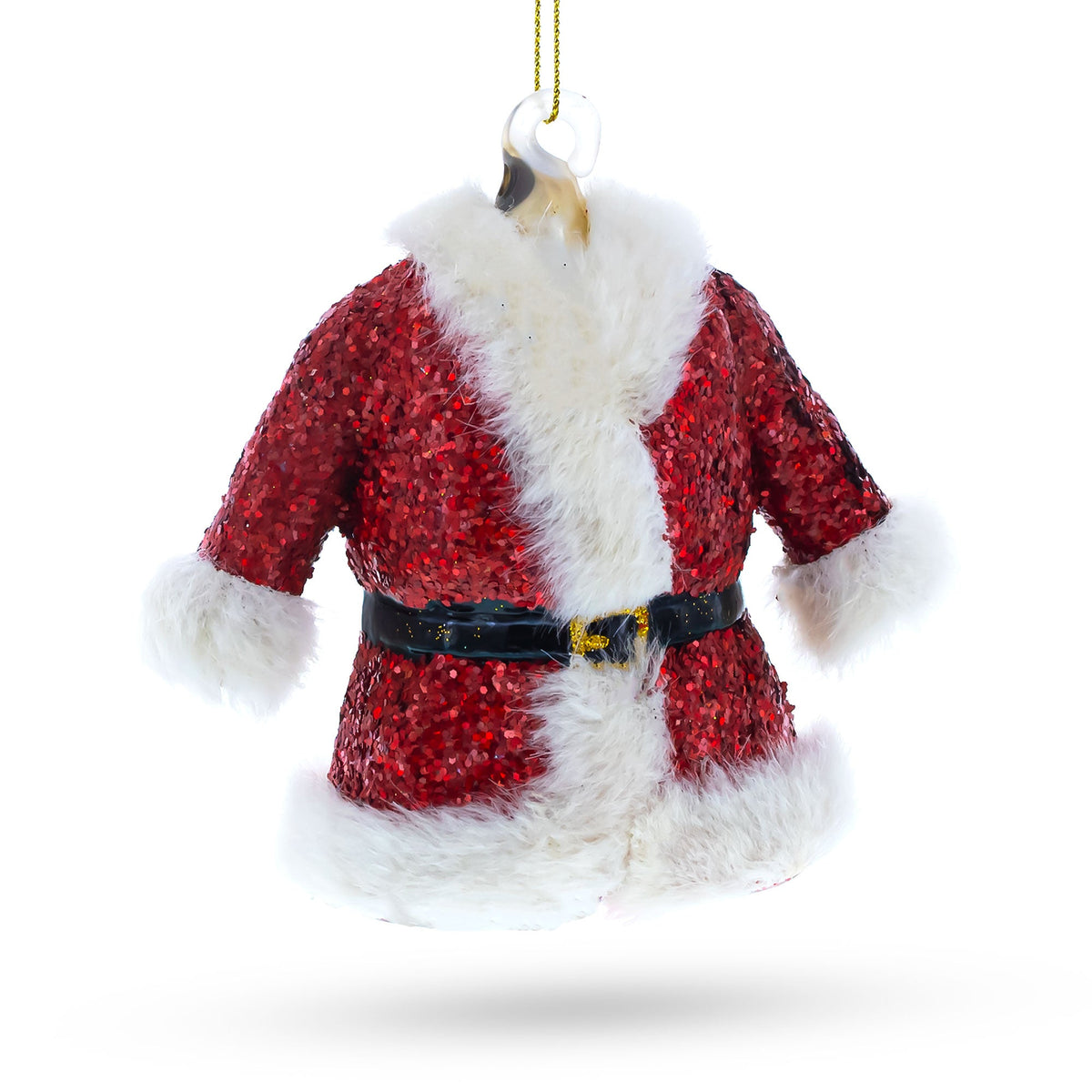 Santa’s Red Coat Glass Christmas Ornament