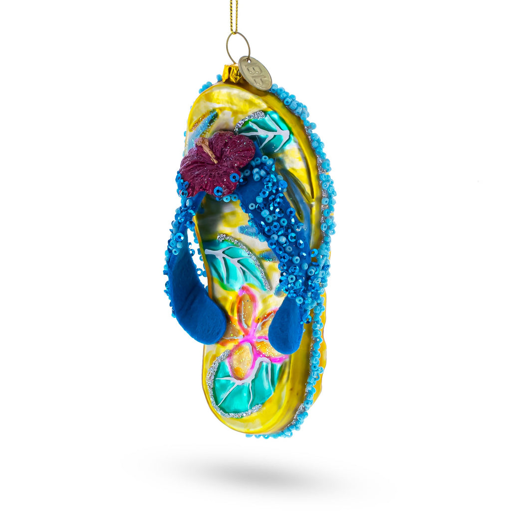 Beaded Flip Flops Glass Christmas Ornament