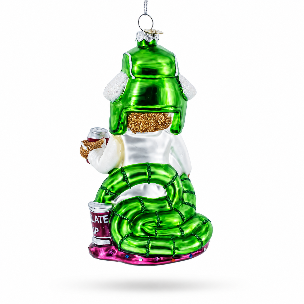 Gingerbread Party Relaxer Glass Christmas Ornament