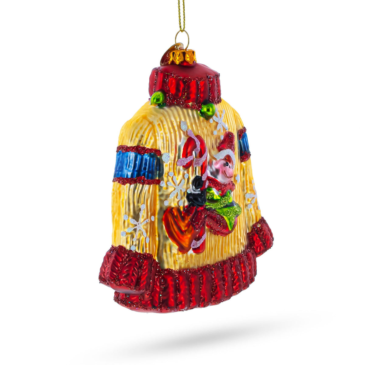 Festive Holiday Sweater Glass Christmas Ornament