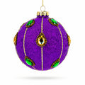 Jeweled-Accent Purple Ball Glass Ball Christmas Ornament