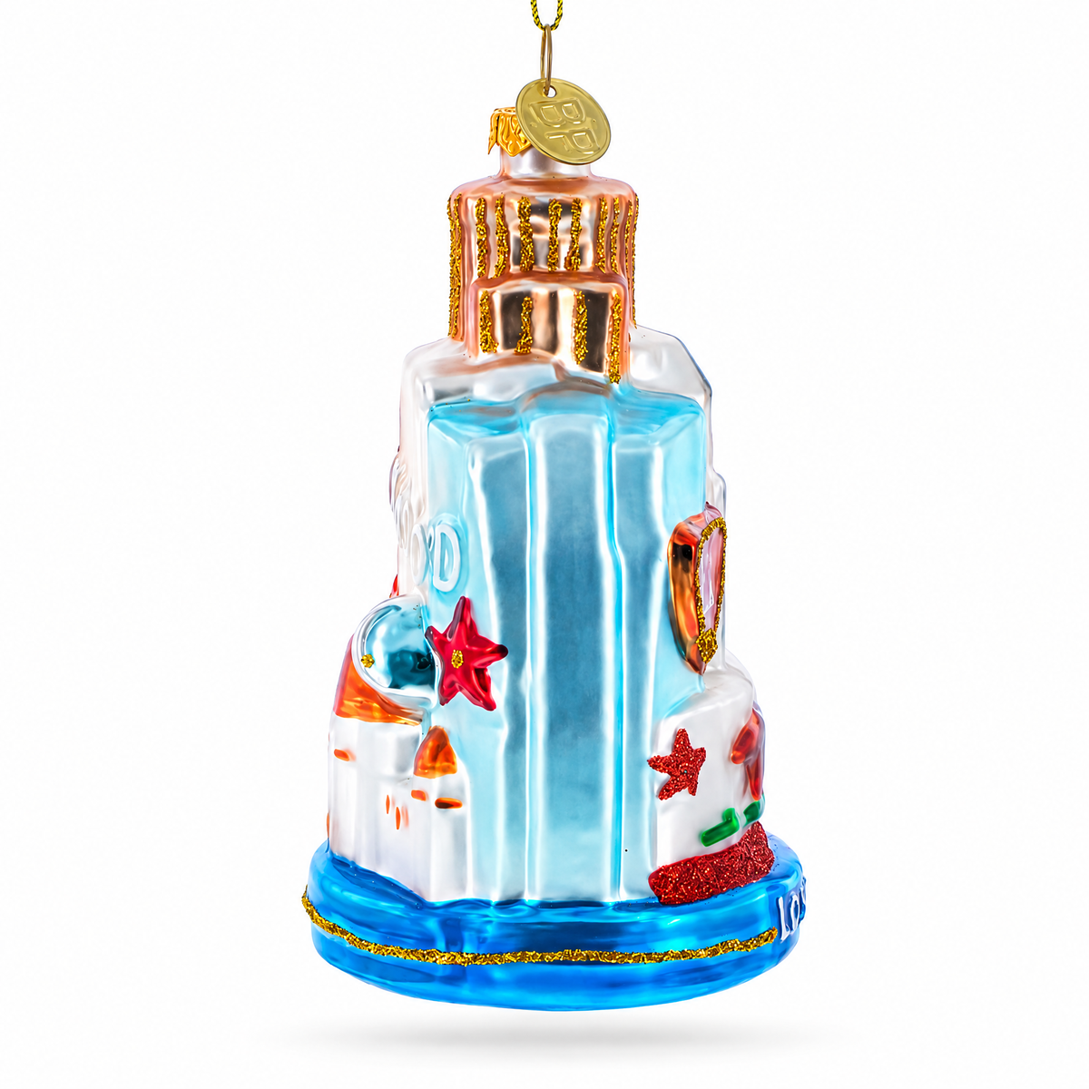 Landmarks of Los Angeles, California Glass Christmas Ornament