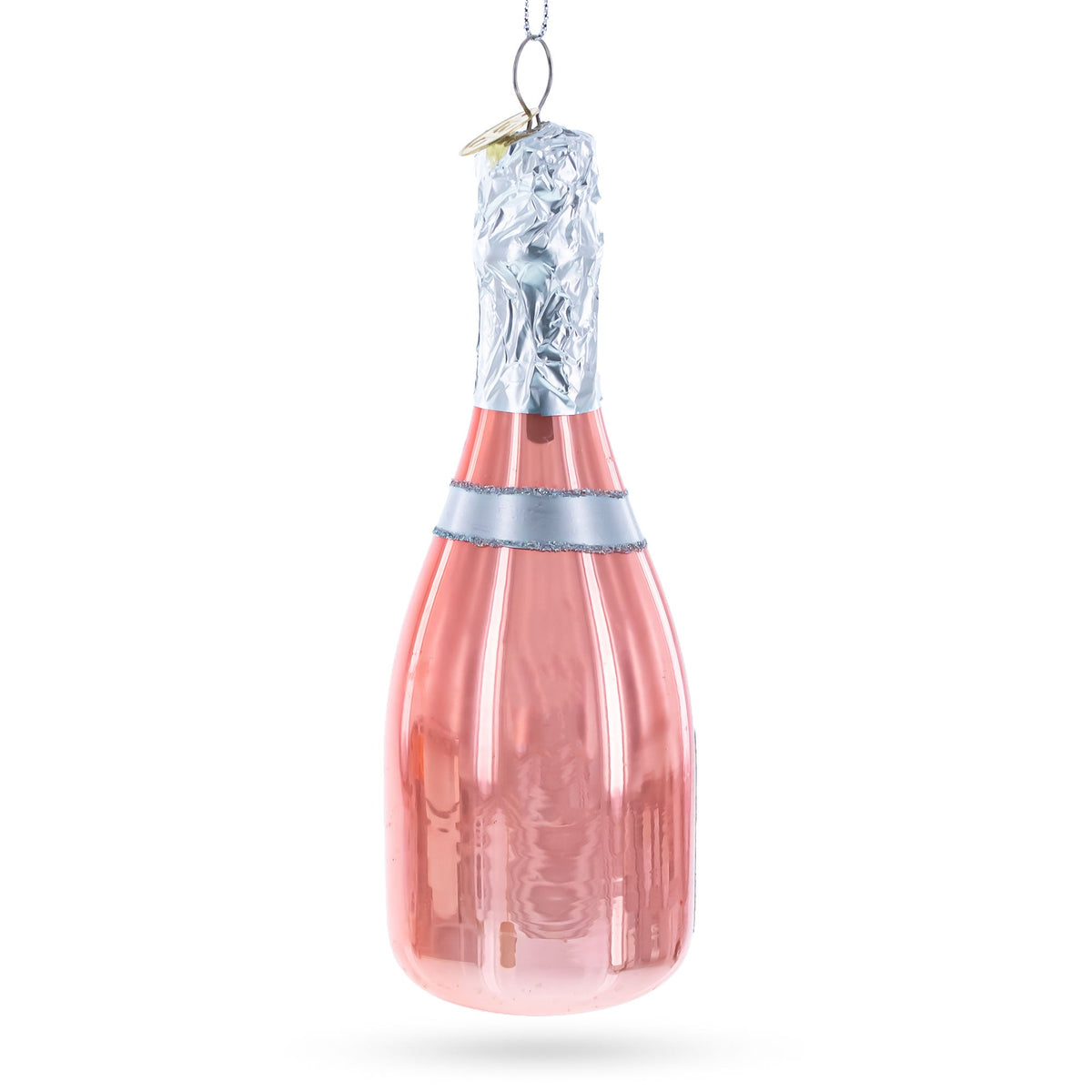 Pink Sparkling Wine Glass Christmas Ornament