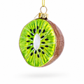 Kiwi Slice Glass Christmas Ornament