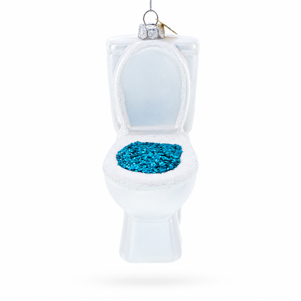 Quirky Toilet Glass Christmas Ornament