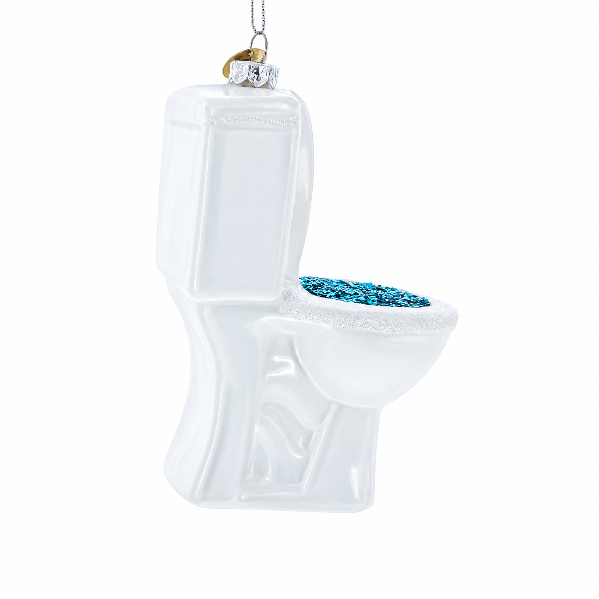 Quirky Toilet Glass Christmas Ornament